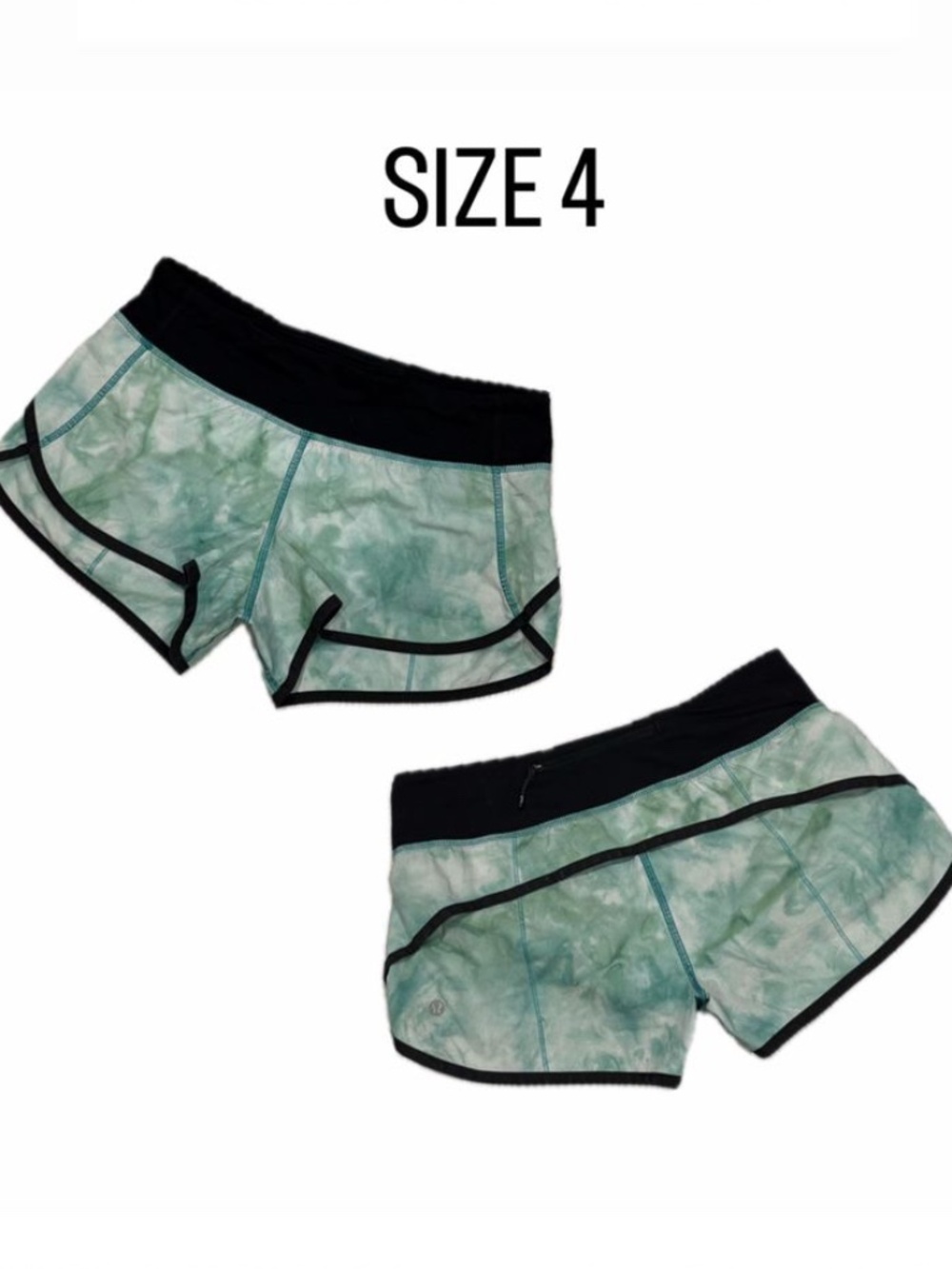 Lululemon Speed Up Low-Rise Lined Running Shorts - Green Tie Dye / Black Size 4